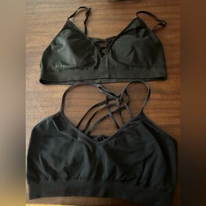 Women's Black Strappy Bralette Set of 2 small